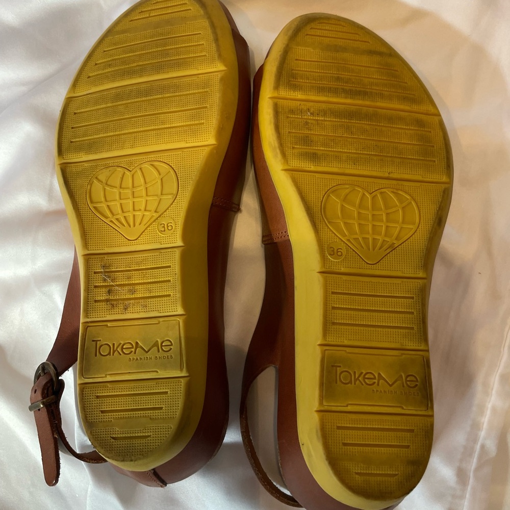 Made in SPAIN TAKEME Women's Brown Open-Toe Sandals high quality footwear - Picture 12 of 12
